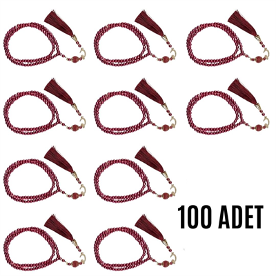 Namaz Tesbihi Vavlı 99lu Cam İncili İsmi Azam Dua Kartı İle Fuşya Renk Hediyelik 100 Adet