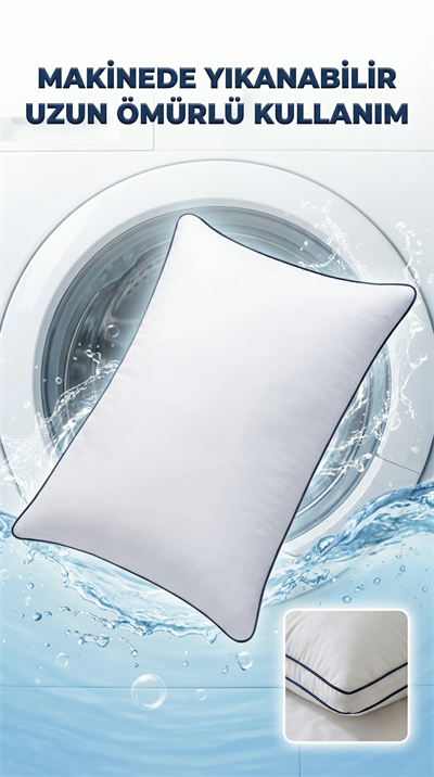 Nano Jel Lüks Yastık 2li Set 50x70cm 1200gr Pamuklu Kumaş