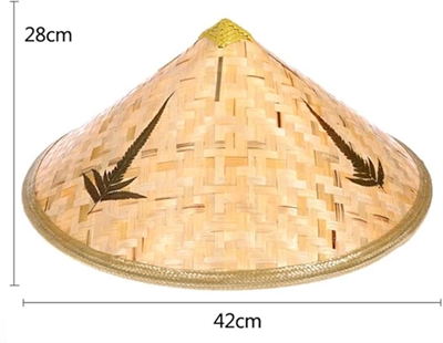 Naturel Renk Cambodia Kamboçyalı Vietnam Şapkası PVC Hasır