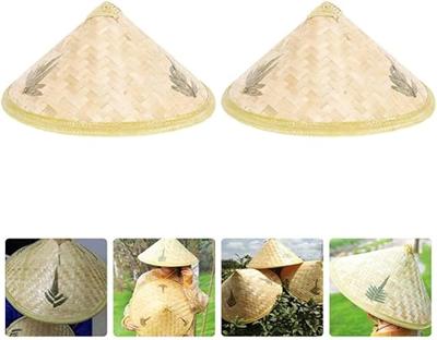 Naturel Renk Cambodia Kamboçyalı Vietnam Şapkası Pvc Hasır