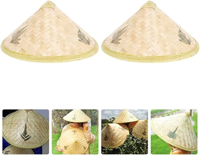 Naturel Renk Cambodia Kamboçyalı Vietnam Şapkası PVC Hasır