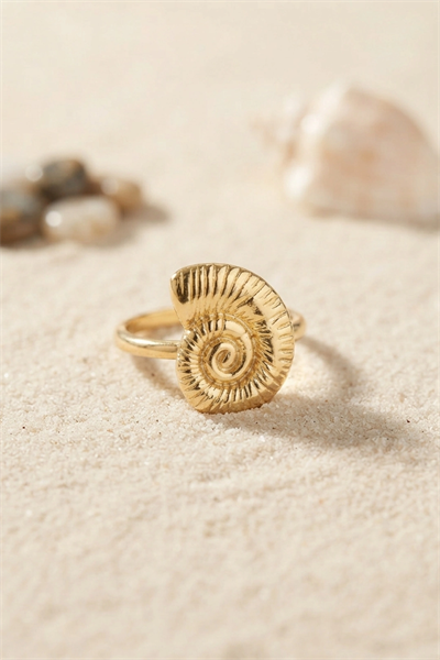 Nautilus Tasarım Gold Renk Kadın Yüzük