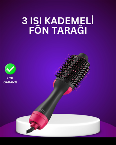 Negatif İyon Teknolojili Saç Kurutma ve Şekillendirme Fırçası