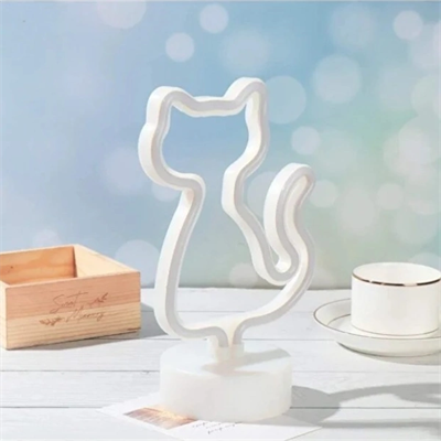 Neon Işıklı Kedi Tasarımlı Lamba