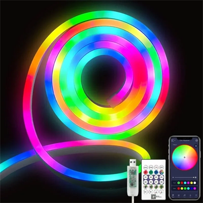 Neon Led Esnek Aydınlatma - Rgb Magıc Smart - 5 Metre Paket Ip67 - Uzaktan Kumanda + Uygulama Bx40