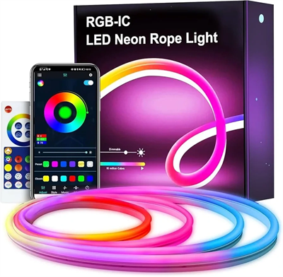 Neon Led Esnek Aydınlatma - Rgb Magıc Smart - 5 Metre Paket Ip67 - Uzaktan Kumanda + Uygulama Bx40