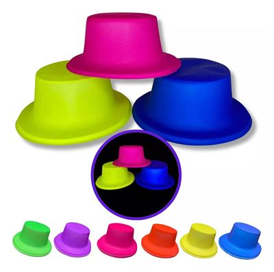 Neon Partisi Sarı Renk Plastik Fötr Şapka