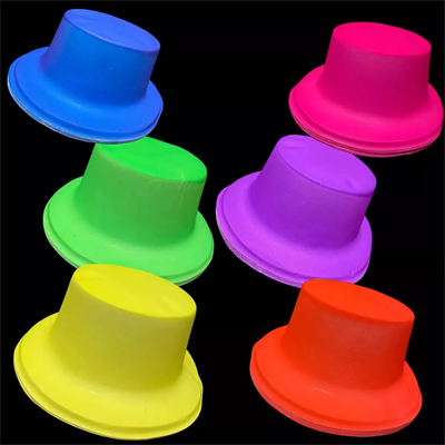 Neon Partisi Turuncu Renk Plastik Fötr Şapka