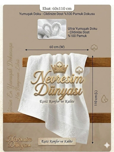 Nevresim Dünyası Prime Havlu 60x110 Beyaz