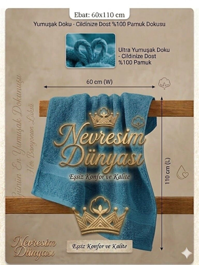 Nevresim Dünyası Prime Havlu 60x110 Lacivert