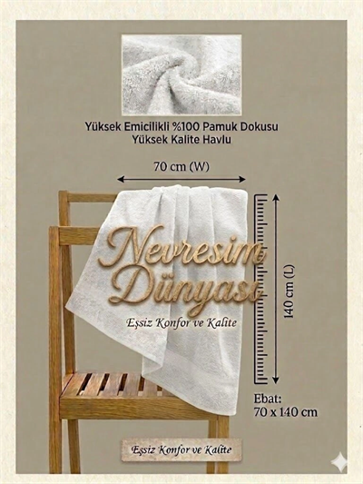 Nevresim Dünyası Prime Havlu 70x140 Beyaz