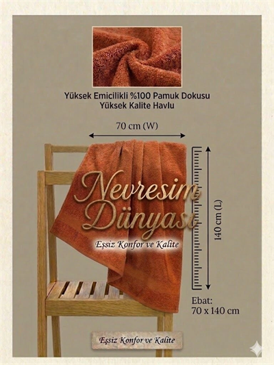 Nevresim Dünyası Prime Havlu 70x140 Kiremit