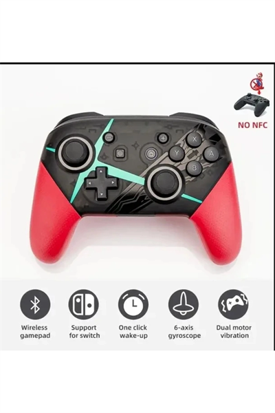 Nintendo Switch uyumlu kırmızı bluetooth joystick kablosuz oyun kolu - Garantisiz Garanti Süresi