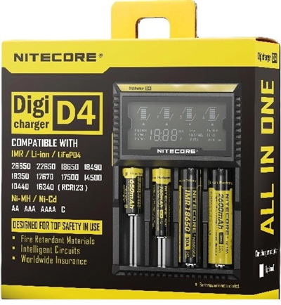 Nitecore D4 Digi Charger Li-ion / Nı-cd / Nı-mh / Lifepo4 Dijital Pil Şarj Cihazı