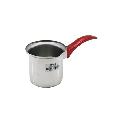 No-5  Çelik Cezve  Kırmızı Kulp Bx40