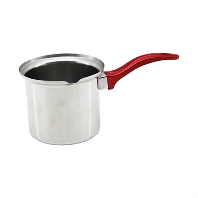No-6  Çelik Cezve  Kırmızı Kulp Bx40