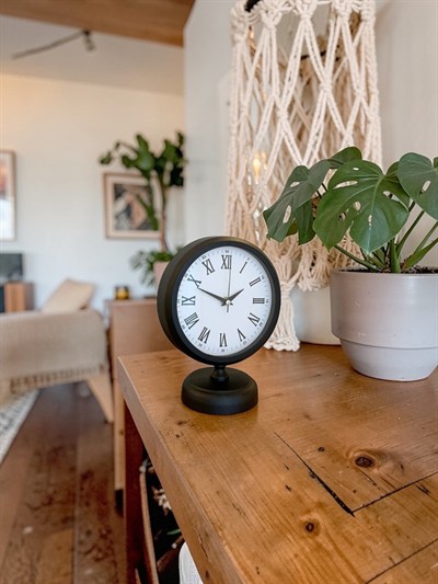 Noble Black 25 x 20 Cm Metal Modern Masa Saati