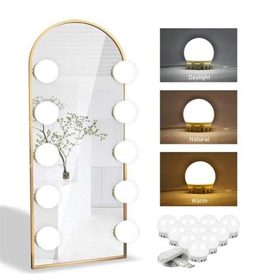 Nostalji Hollywood Tarzı 10'lu Makyaj Masası Aynası Beyaz Led Işıklı Lamba USB (3936)