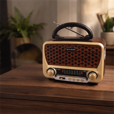 Nostalji Müzik Kutusu - Solar Panelli - Şarjlı - AUX Girişi - LED Fener - Bluetooth