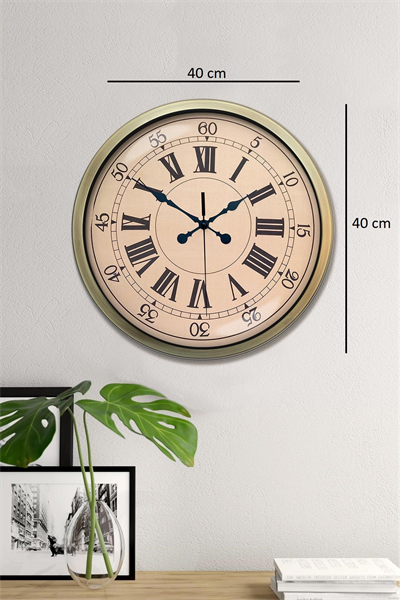 Nostalji Stil 40 Cm Metal Eskitme Duvar Saati