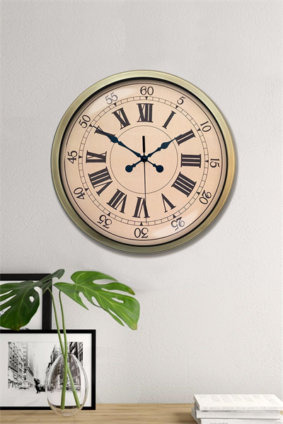 Nostalji Stil 40 Cm Metal Eskitme Duvar Saati