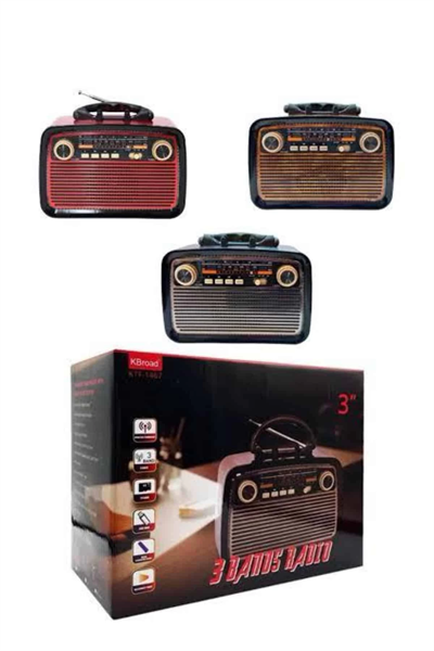 Nostaljik Görünümlü Ahşap Radyo TF SD USB Girişli Led Fener Işıklı