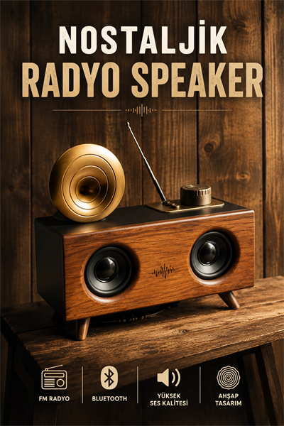 Nostaljik Görünümlü Bluetooth Bağlantılı Speaker