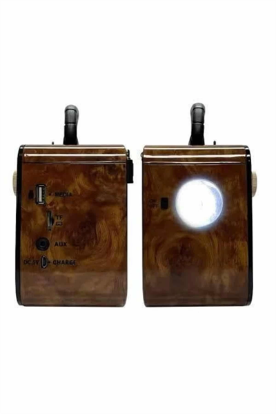 Nostaljik Radyo Bluetooth Bağlantılı Müzik Kutusu Ahşap