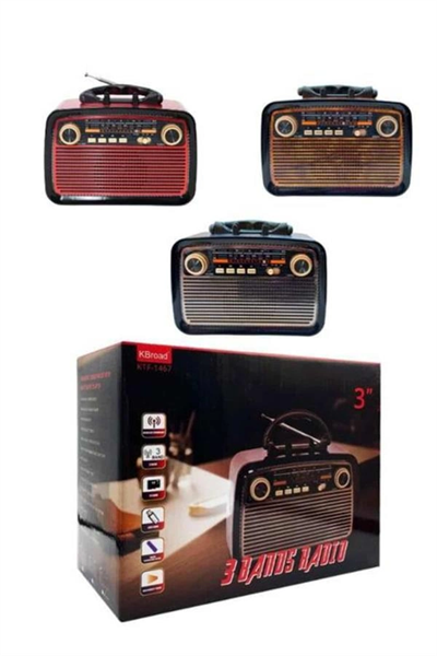 Nostaljik Radyo Bluetooth Bağlantılı Müzik Kutusu Ahşap