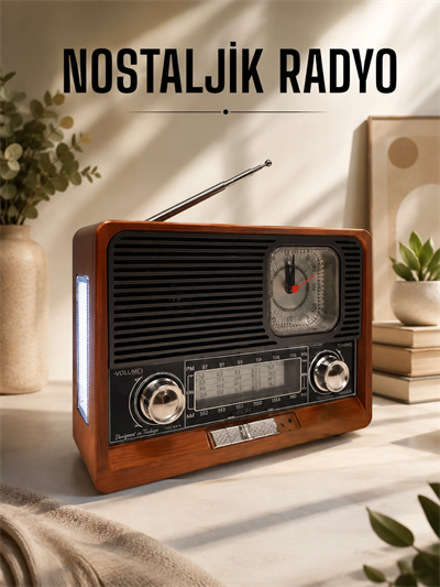 Nostaljik Radyo USB,AUX Ve SD Kart Girişli Bluetooth Bağlantılı