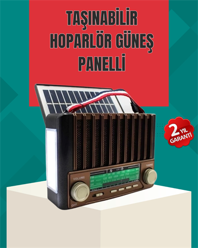 Nostaljik Tasarımlı Solar Şarjlı Radyo AM FM SW ve Bluetooth