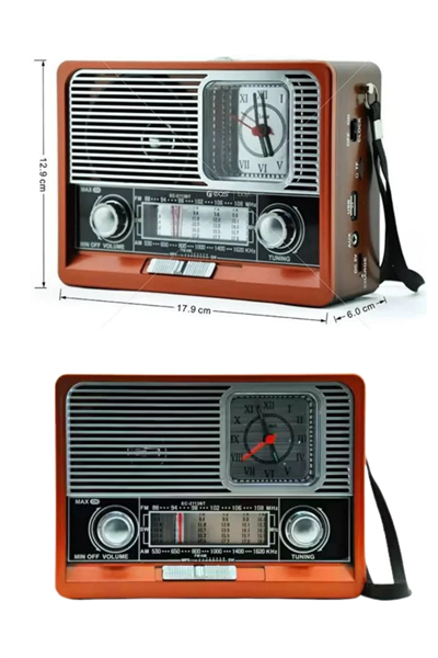 Nostaljik Vintage Radyo Taşınabilir Bluetooth Bağlantılı Hoparlör Radyo