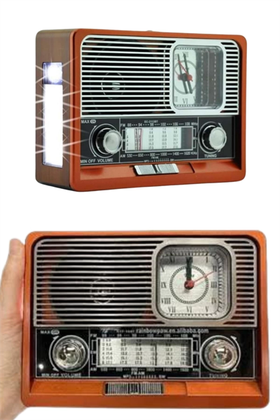 Nostaljik Vintage Radyo Taşınabilir Bluetooth Bağlantılı Hoparlör Radyo