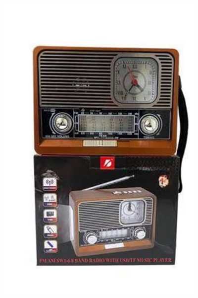 Nostaljik Vintage Radyo Taşınabilir Bluetooth Bağlantılı Hoparlör Radyo