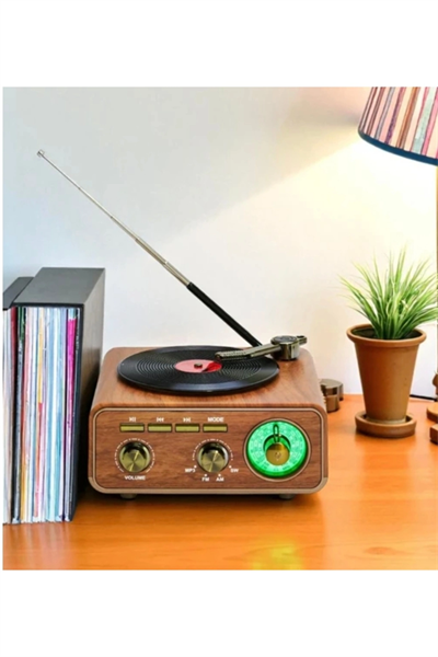 Nostaljik radyo Bluetooth FM USB MP3 çalar kahverengi 2 yıl garantili - Elektronik