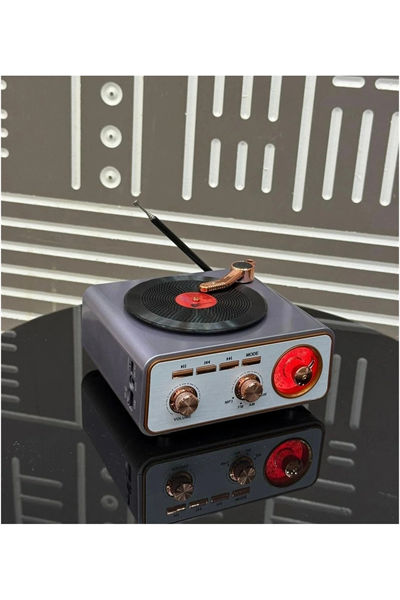 Nostaljik radyo Bluetooth FM USB MP3 çalar kahverengi 2 yıl garantili - Elektronik