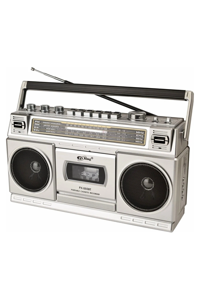 Nostaljik radyo FM radyo USB MP3 çalar Bluetooth kaset çalar hoparlör gümüş renkli