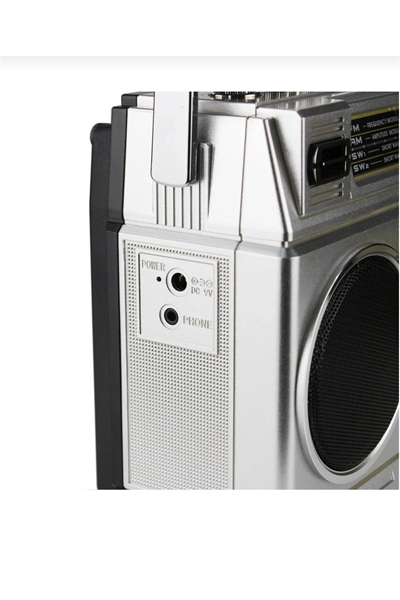 Nostaljik radyo FM radyo USB MP3 çalar Bluetooth kaset çalar hoparlör gümüş renkli