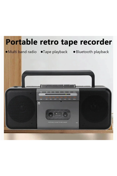 Nostaljik radyo FM radyo USB MP3 çalar kablosuz hoparlör Bluetooth gri 2 yıl garantili
