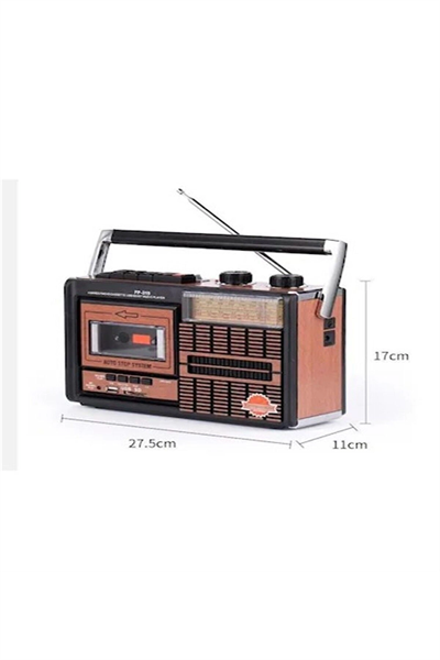 Nostaljik radyo kaset çalar kahverengi 2 yıl garantili bluetooth yok - Elektronik