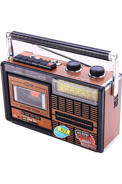 Nostaljik radyo kaset çalar kahverengi 2 yıl garantili bluetooth yok - Elektronik