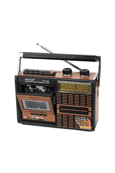 Nostaljik radyo kaset çalar kahverengi 2 yıl garantili bluetooth yok - Elektronik