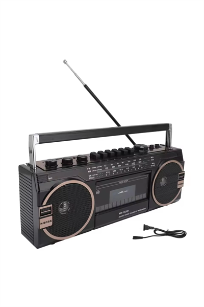 Nostaljik radyo turuncu renk bluetooth usb mp3 player fm radyo kaset çalar 2 yıl garantili