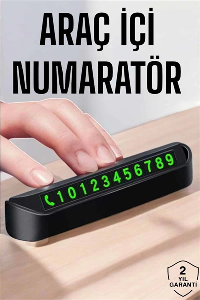 Numaralık Araç İçi Araba Araç Park Numaratör Telefon Numarası Yazma