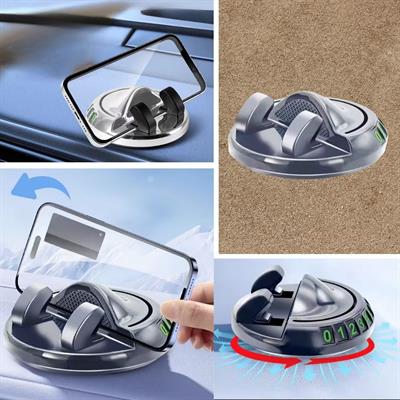 Numaratörlü Güçlü Yapışkanlı 360 Derece Dönebilen Su Geçirmez Araç İçi Telefon Tutucu Plastik Aparat (3936)