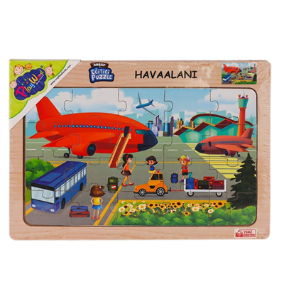 ONY-233-234-235-236 Ahşap Eğitici Puzzle Havaalanı - 1 Adet Stokta Olan Gönderilir