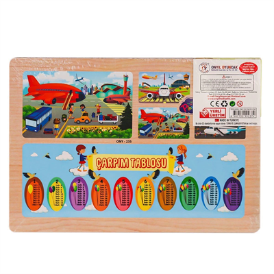ONY-233-234-235-236 Ahşap Eğitici Puzzle Havaalanı - 1 Adet Stokta Olan Gönderilir
