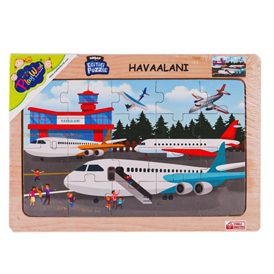 ONY-233-234-235-236 Ahşap Eğitici Puzzle Havaalanı - 1 Adet Stokta Olan Gönderilir