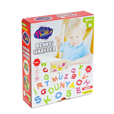 ONY-402 Ahşap Renkli Harfler 33 Parça