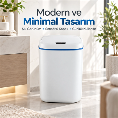 Ofis İçin 20L Otomatik Sensörlü Temassız Çöp Kovası